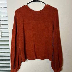 Oversize Cropped Orange Sweater
